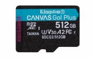 KINGSTON 512GB microSDXC Canvas Go Plus atmiņas karte