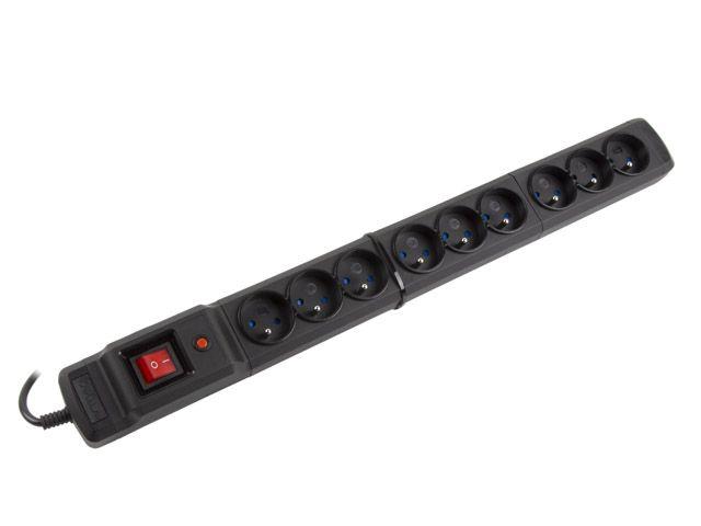 Multi M9 2.5m black surge strip (9 slots) UPS aksesuāri