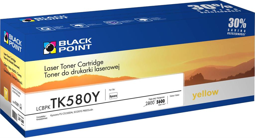 Toner Black Point LCBPKTK580Y | yellow | 5600 pp | Kyocera TK-580Y