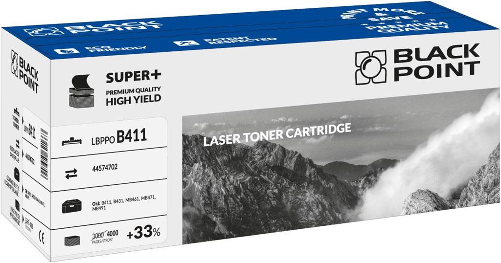 Toner Black Point LBPPOB411 | black | 4000 pp | Oki | 44574702 | OKI B431