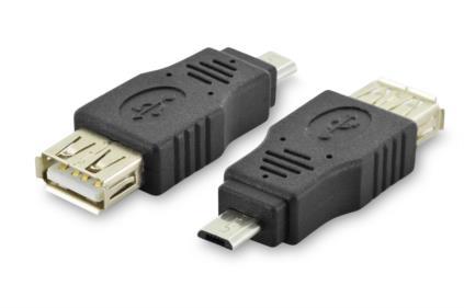 ASSMANN USB 2.0 HighSpeed Adapter microUSB B M (plug)/USB A F (jack) black karte