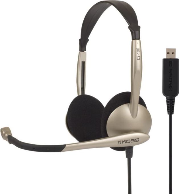 Koss Headphones CS100USB Headband/On-Ear, USB, Microphone, Gold, Noice canceling, austiņas