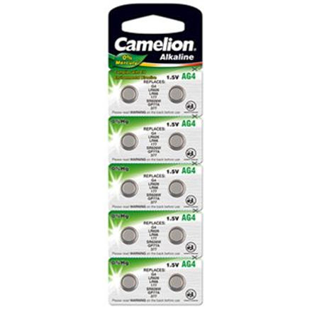 Camelion Alkaline Button celles 1.5V BP10/LR66/LR626/377, 10-pack, 