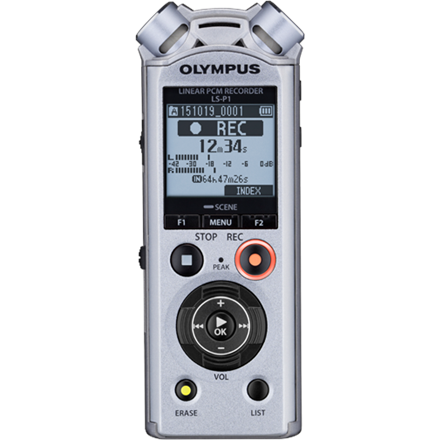 Olympus LS-P1 Ni-MH Rechargeable Battery, LCD, 96kHz/24bit Linear PCM, Digital, 4GB, Stereo, 39.6 x 14.4 x 108.9 mm, Microphone connection diktafons