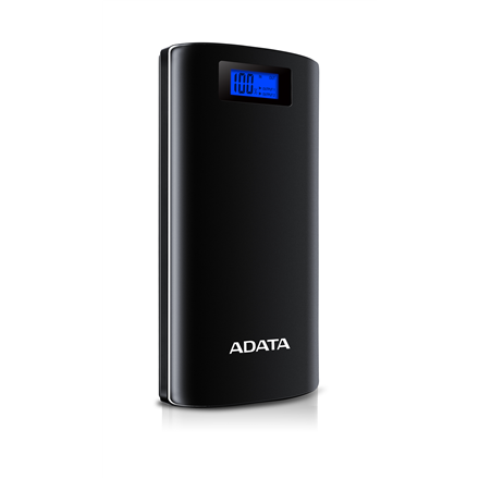 ADATA P20000D Power Bank, 20000mAh, LED flashlight, black Powerbank, mobilā uzlādes iekārta