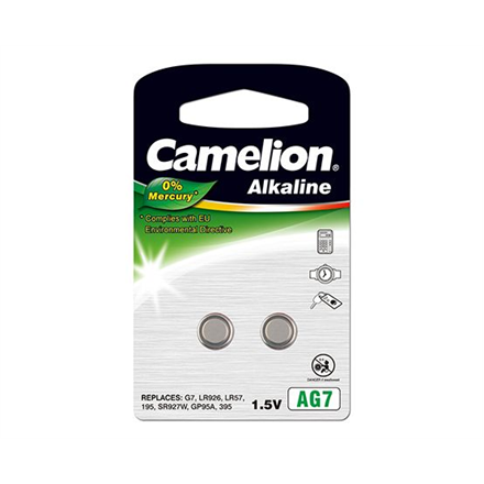 Camelion AG7/LR57/LR926/395, Alkaline Buttoncell, 2 pc(s) Baterija