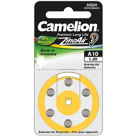 Camelion A10/DA10/ZL10, Zinc air cells, 6 pc(s) Baterija