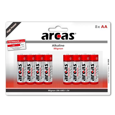 Arcas AA/LR6, Alkaline, 8 pc(s) Baterija