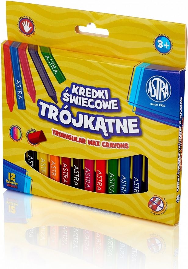 Astra Kredki swiecowe trojkatne 12 kolorow 284593 (5901137112893)