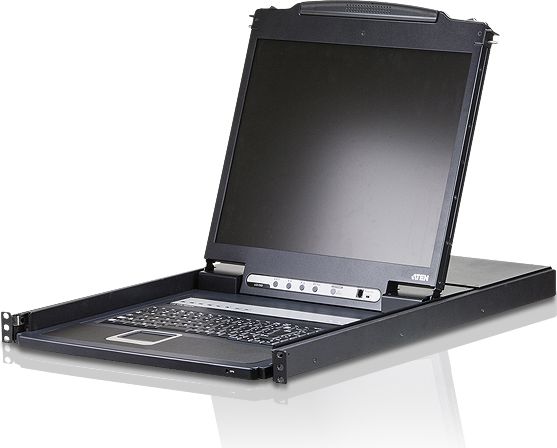 ATEN KVM 8 port LCD 19'' + keyboard + touchpad PS/2 or USB, 1U 19'' Rack KVM komutators