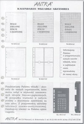 Antra Wklad do organizera A5 Bloczek (270048) 270048 (5904210000674)