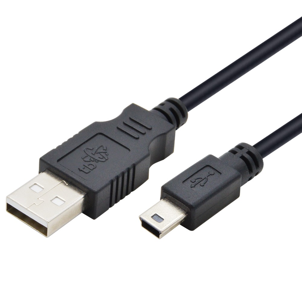 Cable USB - Mini USB 1.8m. black USB kabelis