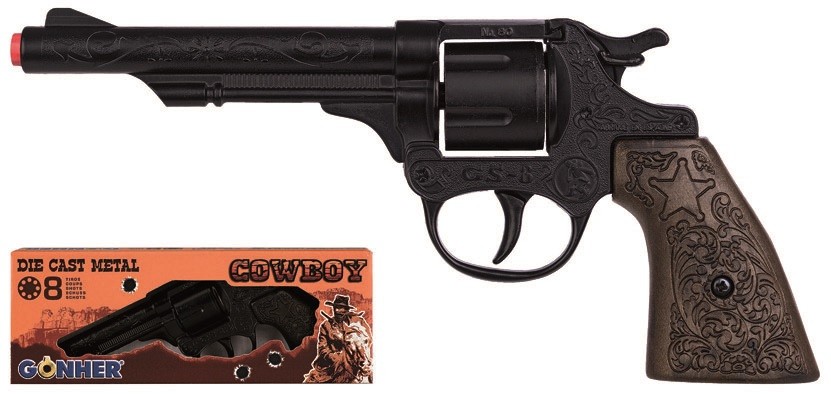 Pulio Metal cowboy gun GONHER 80/6 Rotaļu ieroči
