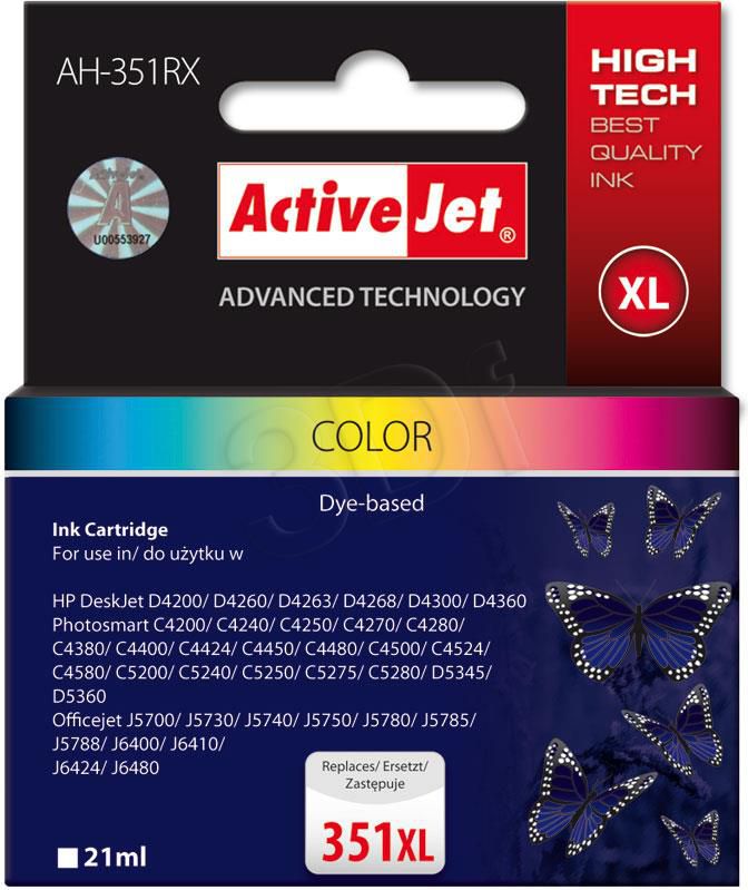 Activejet tinte AH-351RX / CB338EE nr 351XL (color) kārtridžs