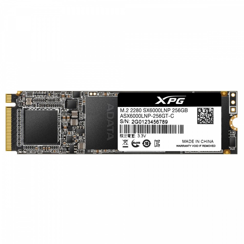 ADATA XPG SX6000 Lite PCIe Gen3x4 256 GB, SSD interface M.2 NVME, Write 900 MB/s, Read 1800 MB/s SSD disks