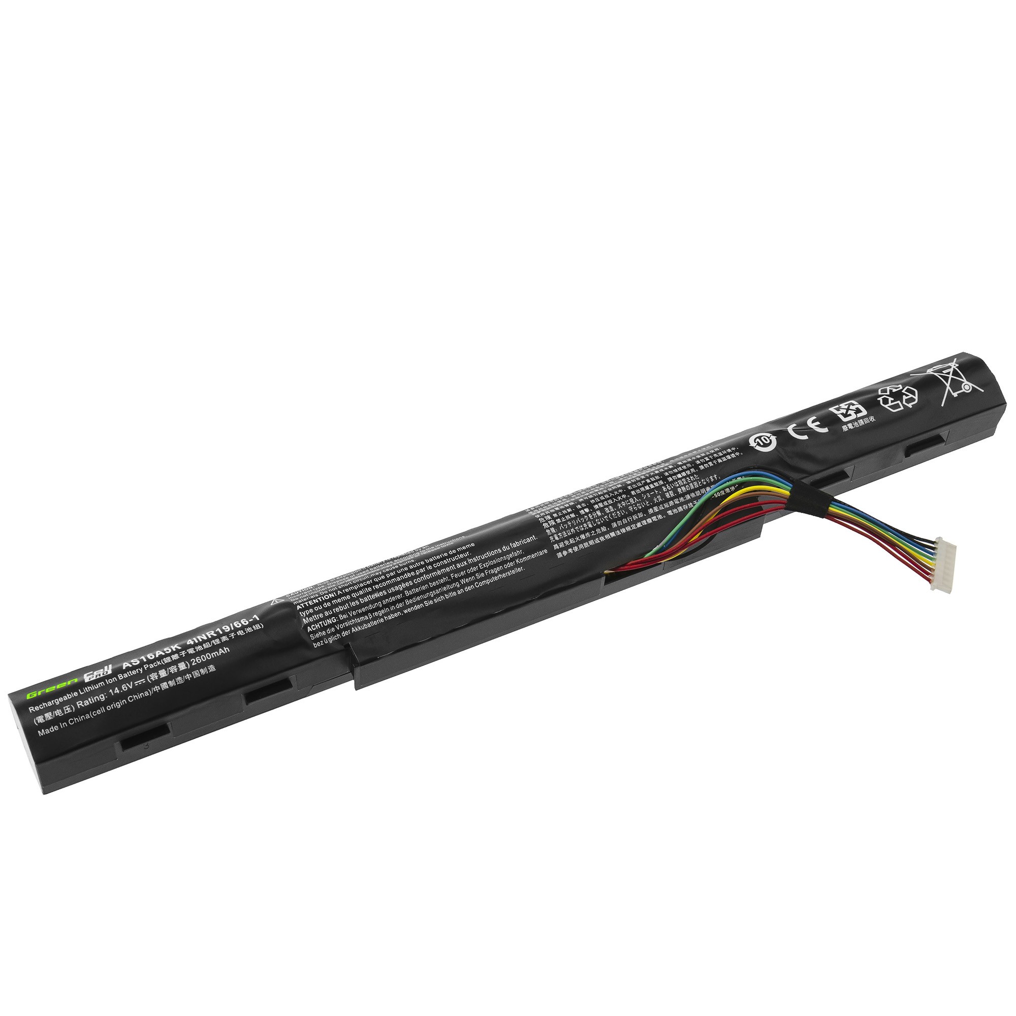 Green Cell PRO Battery AS16A5K for Acer Aspire E15 E5-553 E5-553G E5-575 E5-575G F15 F5-573 F5-573G / 14,6V 2600mAh akumulators, baterija portatīvajiem datoriem