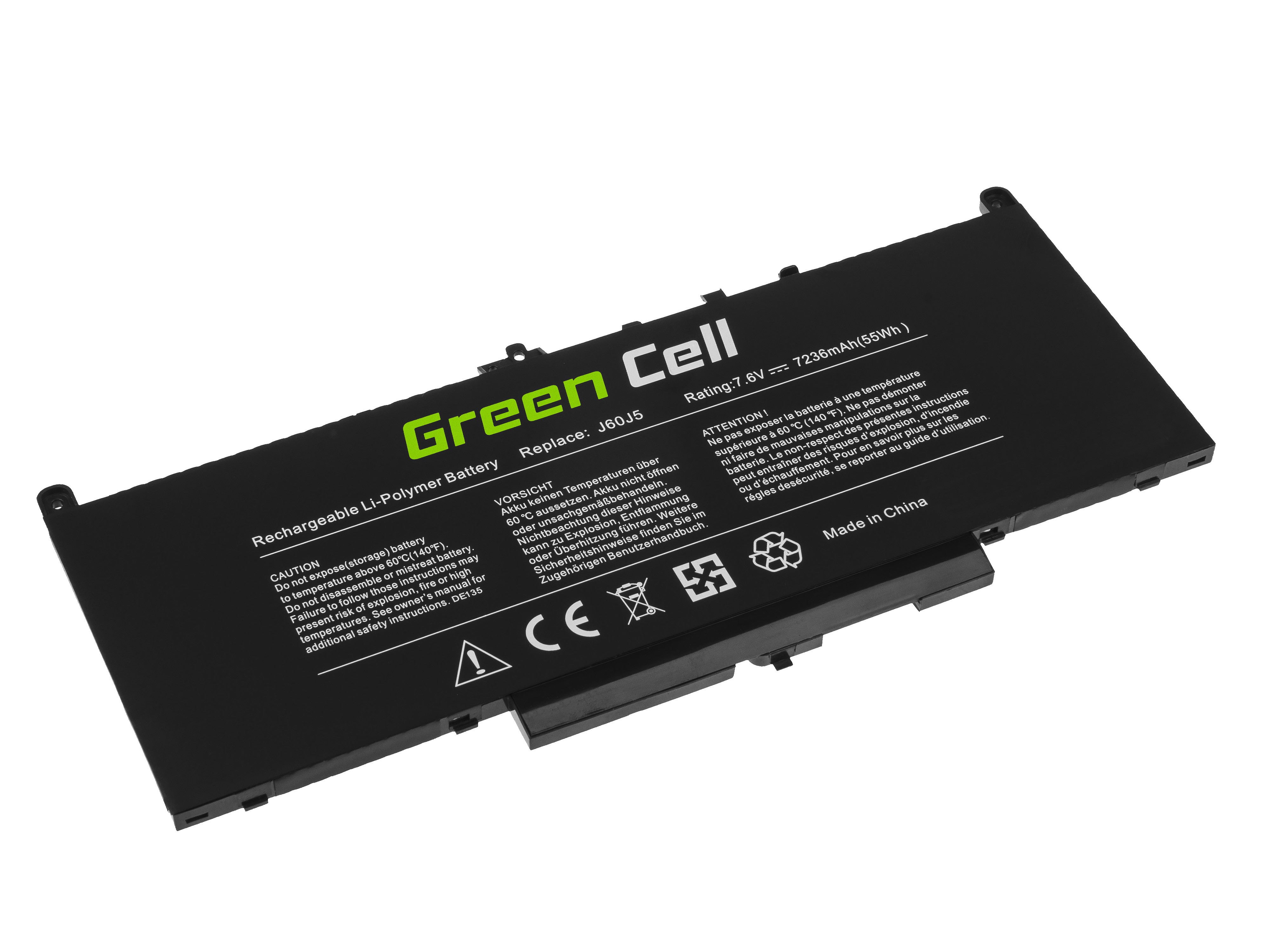 Green Cell J60J5 for Dell Latitude E7270 E7470 5800mAh akumulators, baterija portatīvajiem datoriem