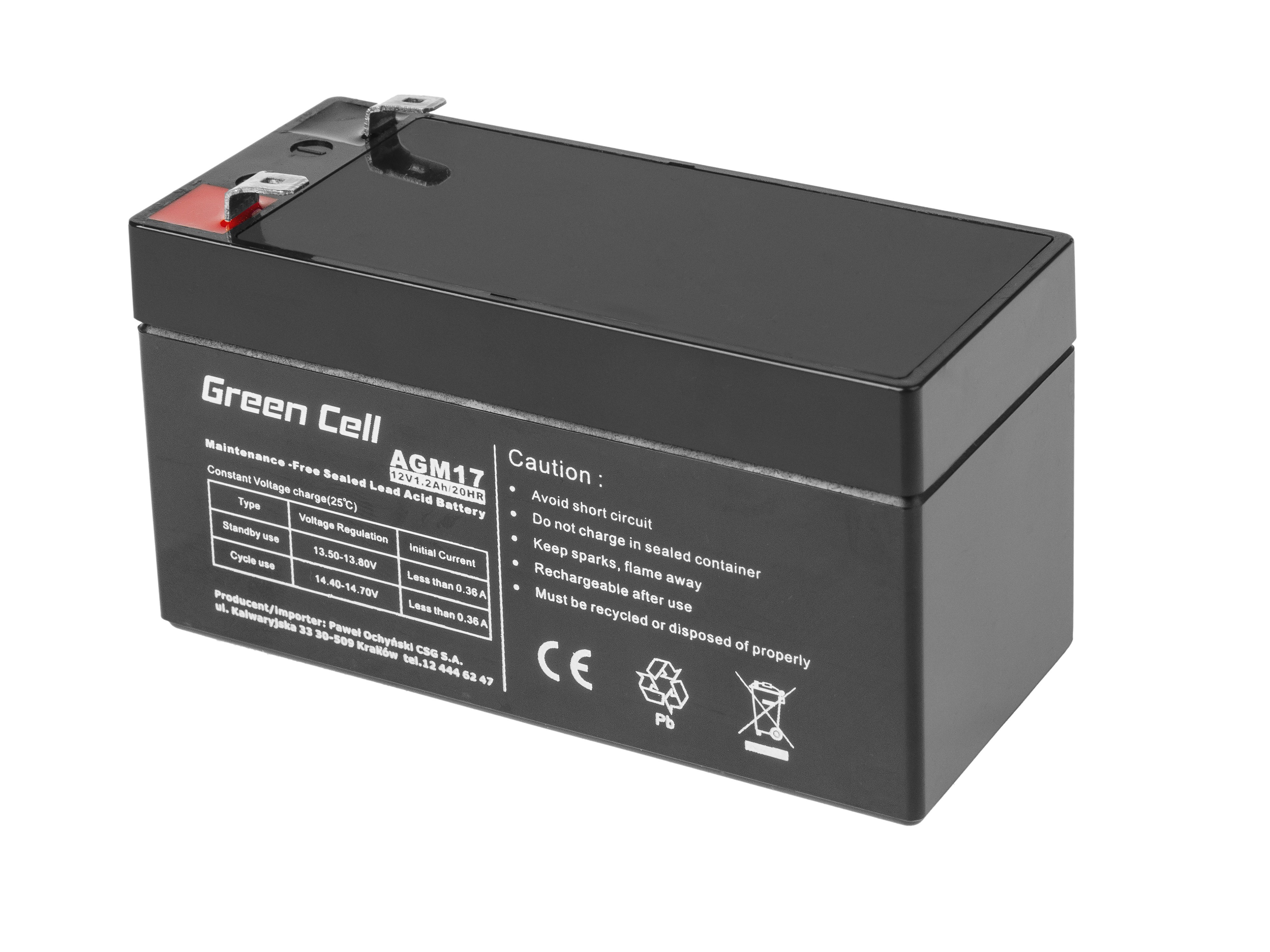 Green Cell AGM17 UPS battery Sealed Lead Acid (VRLA) 12 V 1.2 Ah Baterija