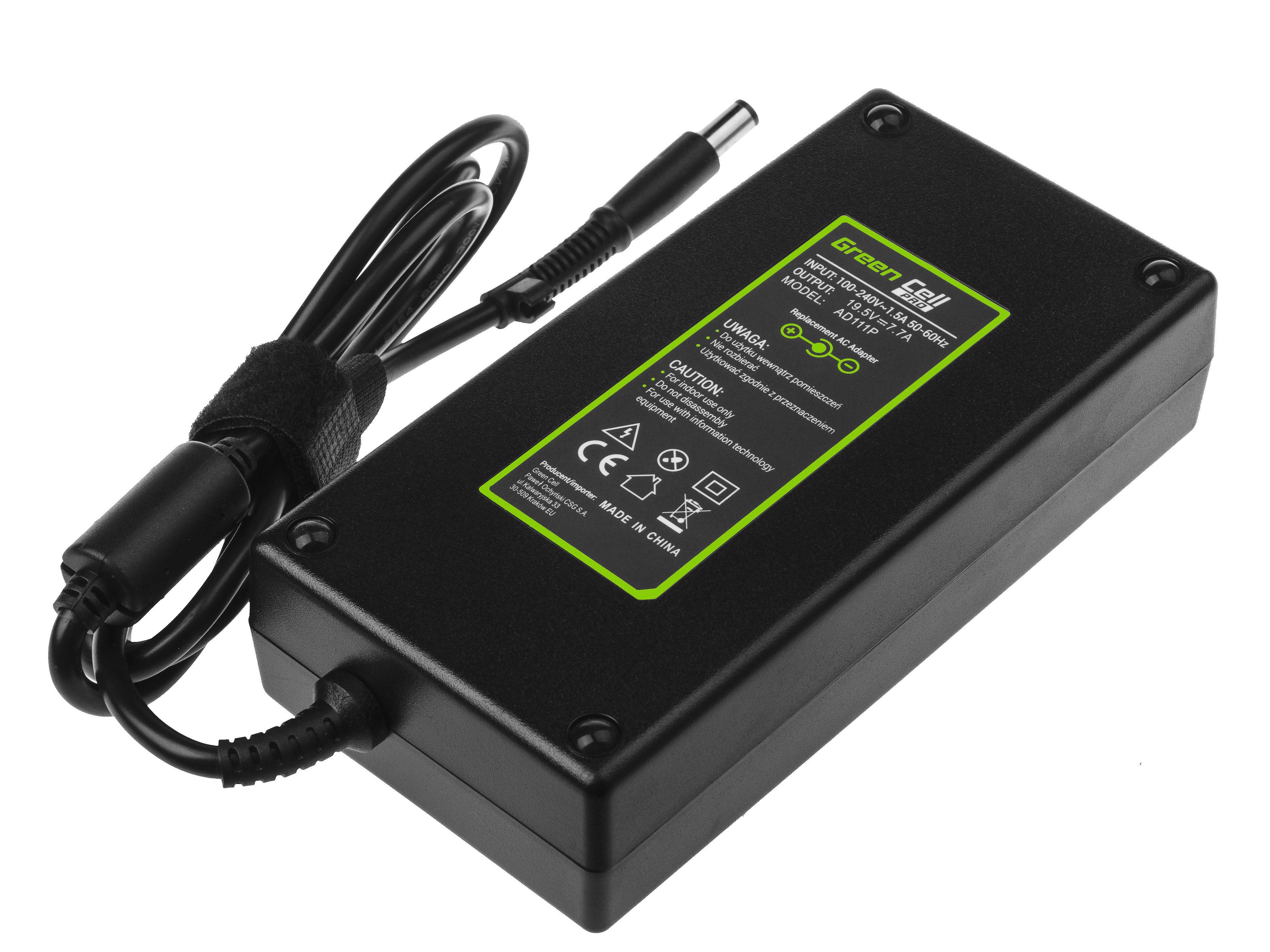 Green Cell PRO Charger  AC Adapter for HP EliteBook 8530p 8530w 8540p 8540w 8560p 8560w 8570w 8730w ZBook 15 G1 G2 19.5V 7.7A 1 portatīvo datoru lādētājs