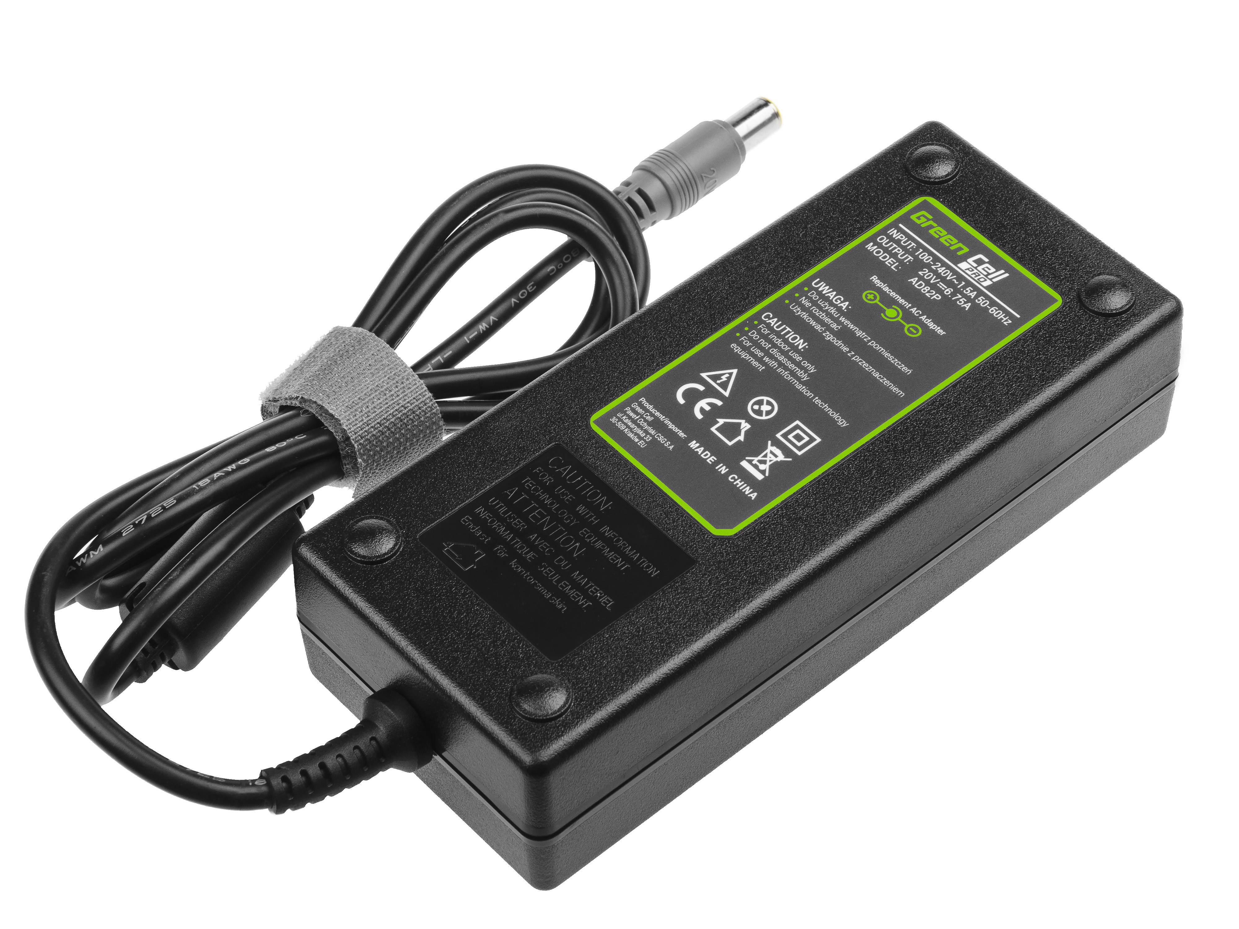 Green Cell PRO Charger, AC adapter Lenovo 20V 6.75A 135W portatīvo datoru lādētājs