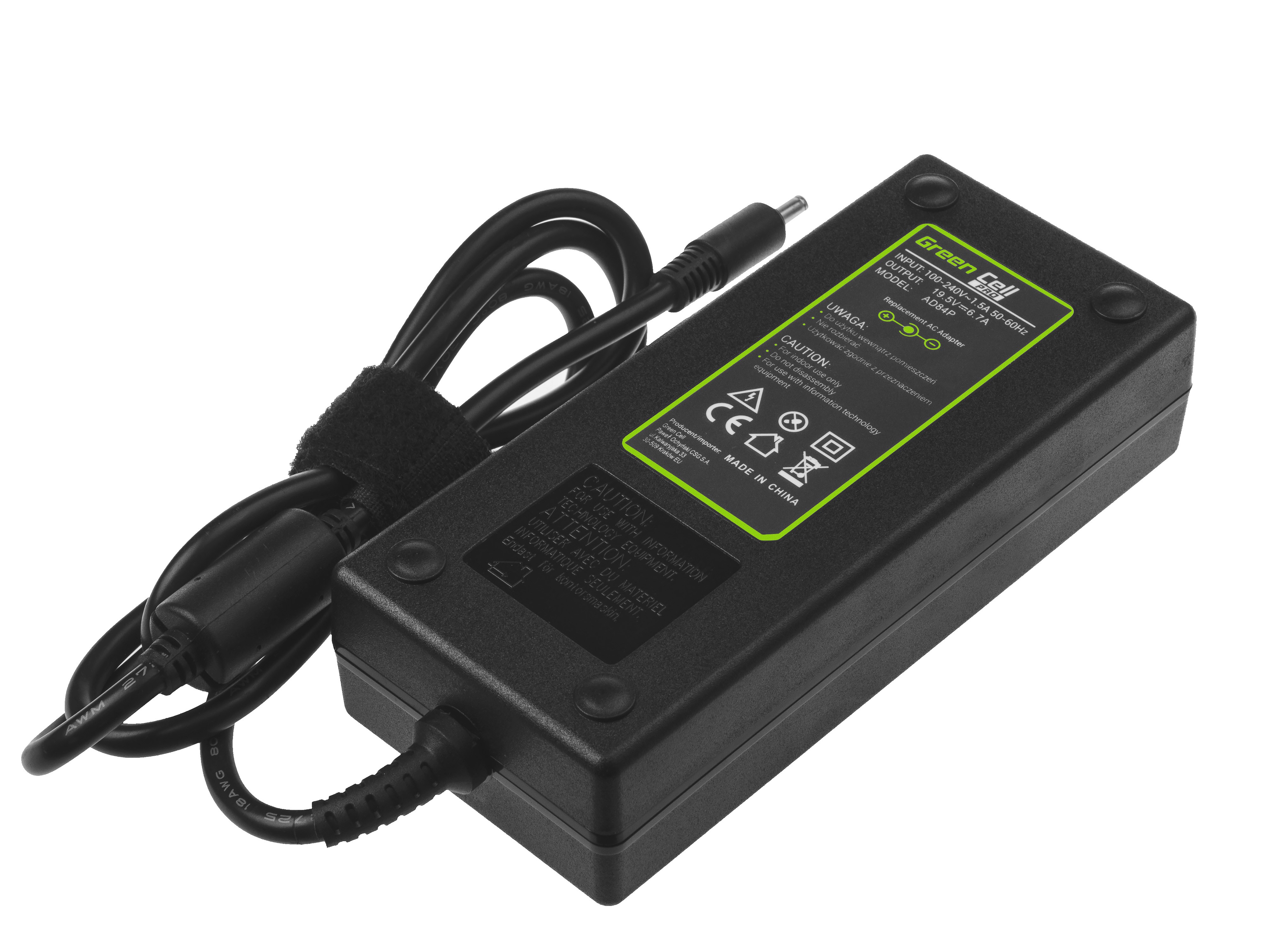 Green Cell PRO Charger 19.5V 6.7A 130W for Dell XPS 15 9530 9550 9560 Precision 15 5510 5520 M3800 portatīvo datoru lādētājs