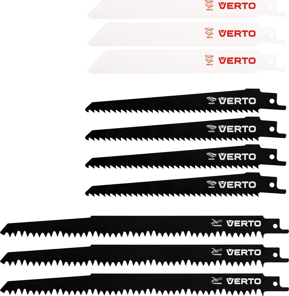 Verto Brzeszczoty bagnetowe (Brzeszczoty do pily szablastej, HCS/BIM, zestaw 10 szt.) 64H131 (5902062506740) Zāģi