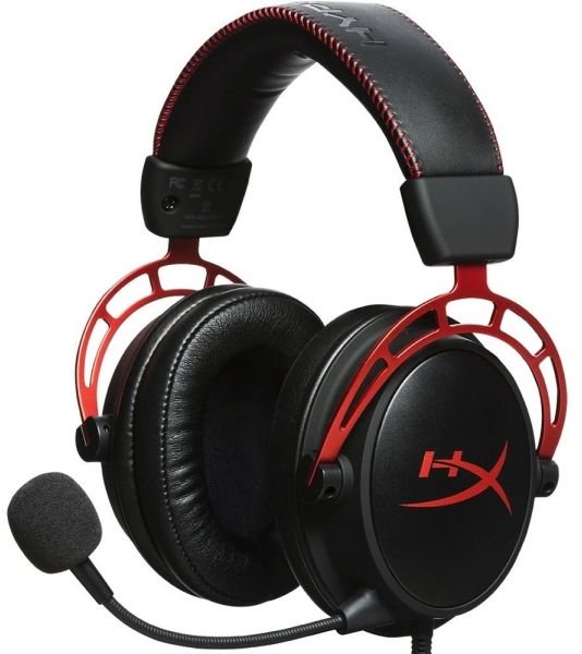 Kingston HyperX Cloud Alpha, Pro Gaming Headset, 3.5mm plug (4 pole), microphone, color BLACK/RED austiņas