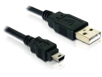 USB Kabel Delock A -> Mini-B St/St 1.50m sw USB kabelis