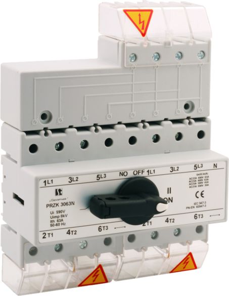Spamel Przelacznik siec-agregat 80A 3P+N biegun N nierozlaczalny (PRZK-3080NW02) PRZK-3080NW02 (5907723023659) komutators