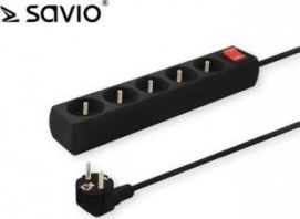 Savio power strip, 5 sockets, 1.5 m black (LZ-01) elektrības pagarinātājs