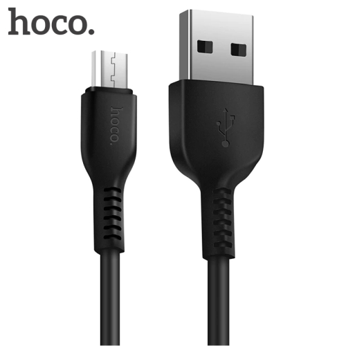 Hoco X20 Izturīgs Micro USB Datu & Uzlādes Kabelis 2m Melns USB kabelis