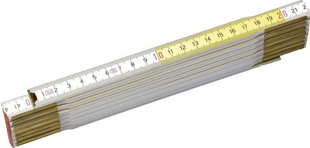 Stanley Wooden folding rule white and yellow 2m 17mm (35-458)