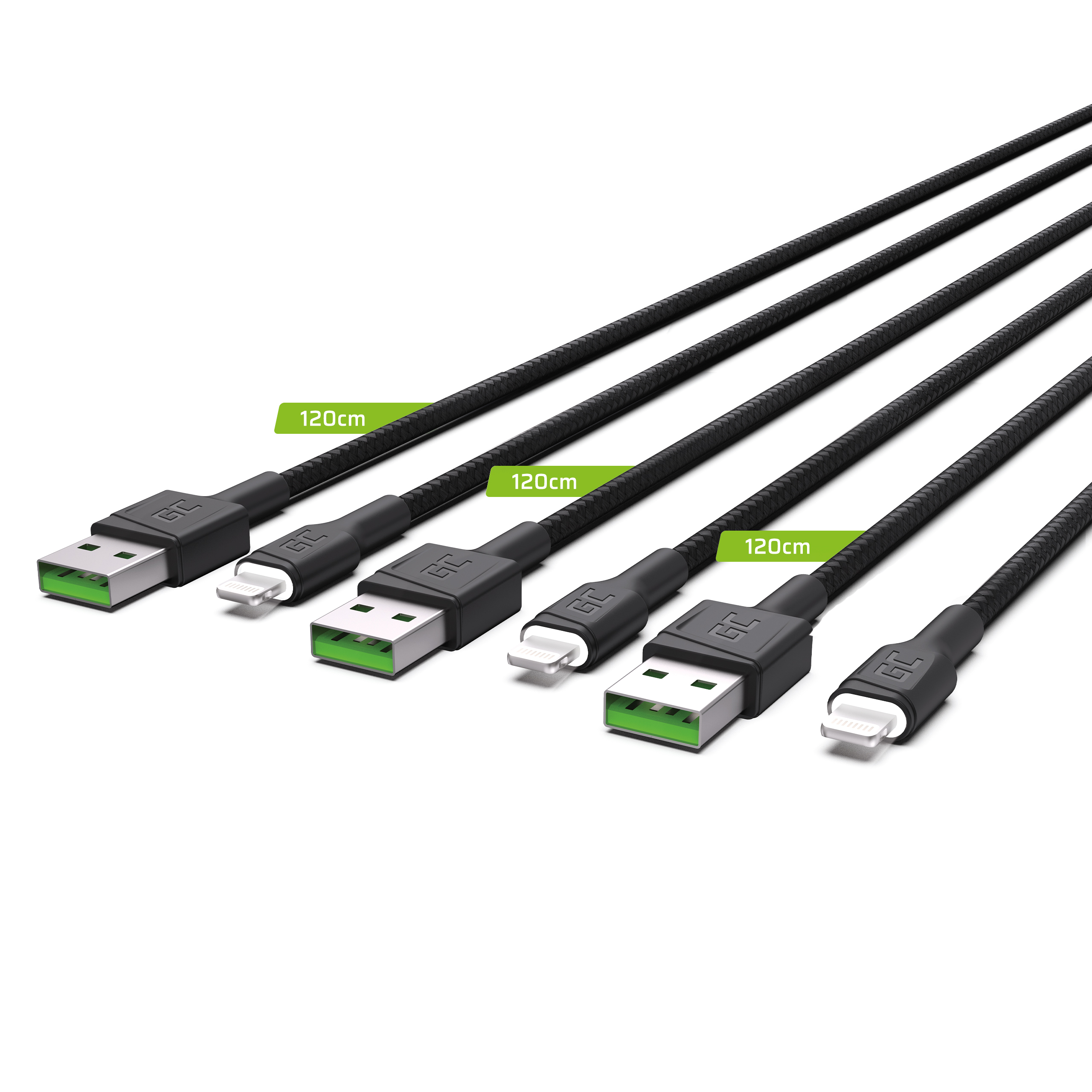 GREEN CELL 3x Cable GC Ray USB USB kabelis