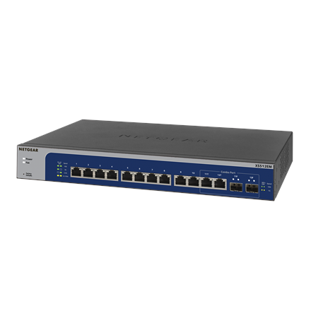 Netgear XS512EM gemanaged L2 10G Ethernet (100/1000/10000) 1U Blau, Grau (XS5... tīkla iekārta