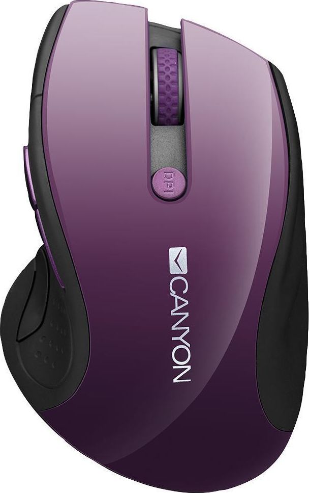 CANYON 2.4Ghz wireless mouse, optical tracking - blue LED, 6 buttons, DPI 1000/1200/1600, Purple pearl glossy Datora pele