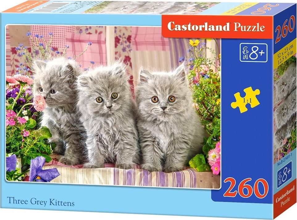 Castorland Puzzle Three gray cats puzle, puzzle