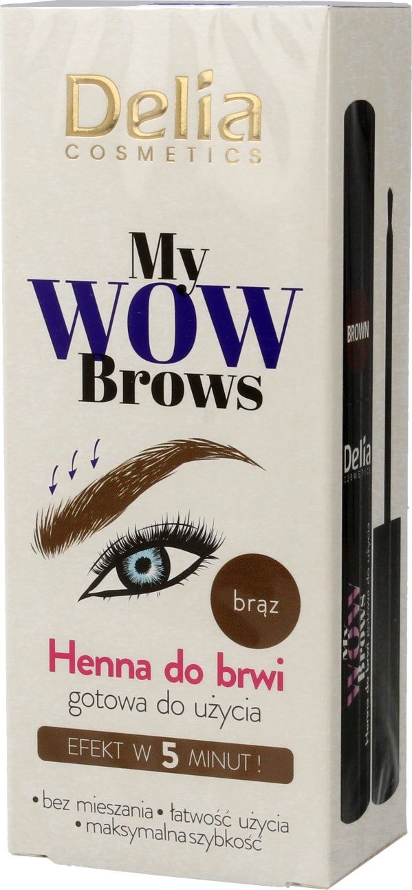 Delia Delia Cosmetics My Wow Brows Henna do brwi - brazowa 6ml 713503 (5901350483503) ēnas