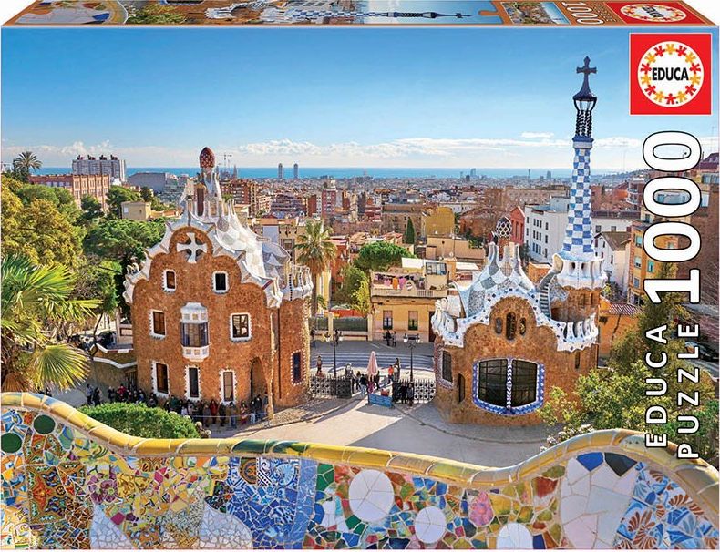 Educa Puzzle 1000 elementow Barcelona widok z parku Guell GXP-675469 (8412668179660) puzle, puzzle