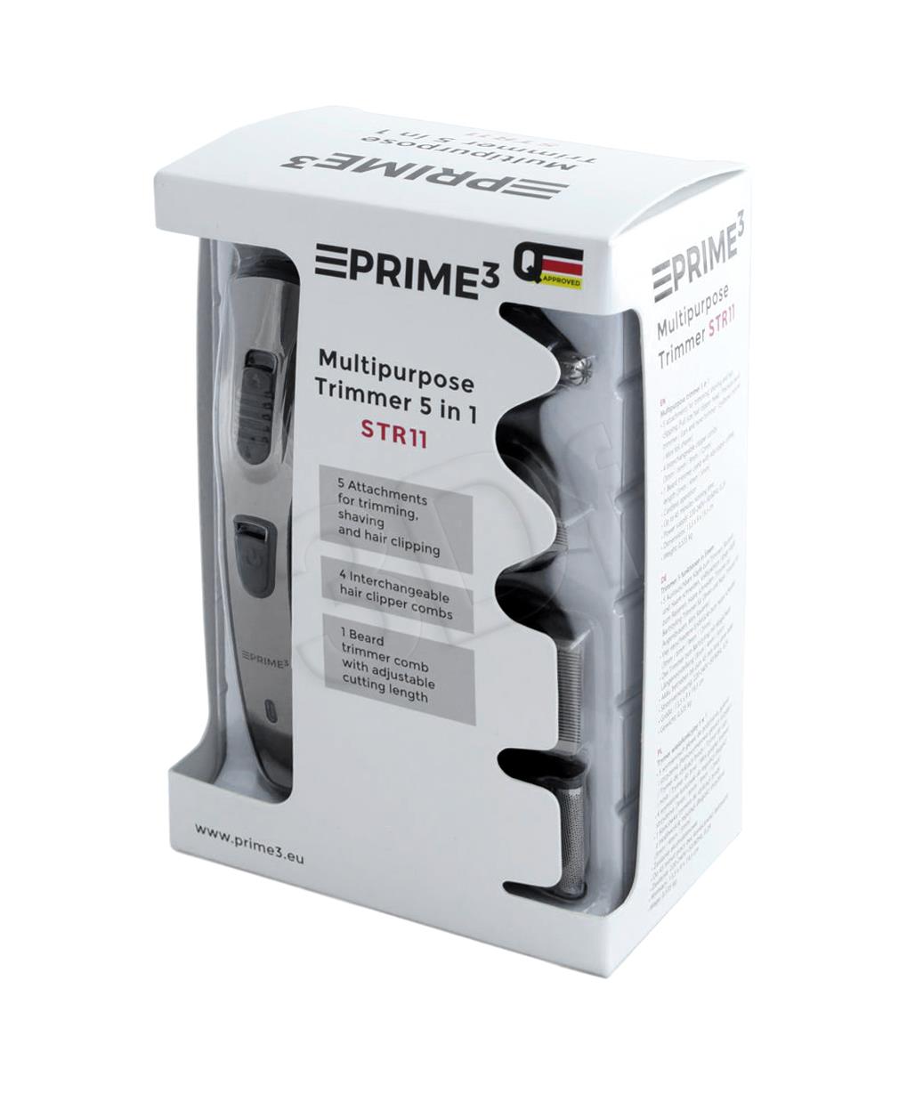 PRIME3 STR11, Black, Grey, Plastic, Universal, AC/Battery, 45 min, Built-in battery matu, bārdas Trimmeris