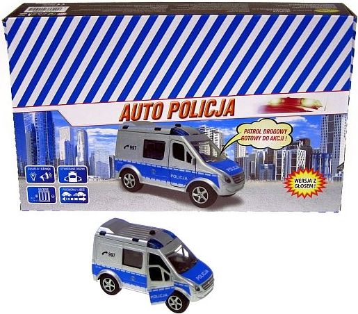 Hipo Auto Policja Van 11cm z glosem (HKG088) Rotaļu auto un modeļi