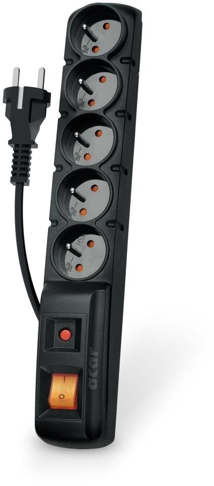 Acar F5 Power Strip 5 Sockets 1.5m Black Straight Plug (W0104) Barošanas bloks, PSU