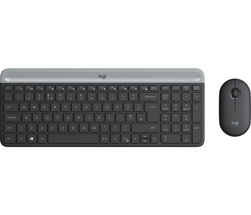 LOGITECH SLIM WRLS KEYBOARD MOUSE COMBO MK470 - GRAPHITE - CH - CENTRAL klaviatūra