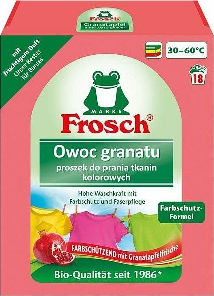 Frosch Skalbimo milteliai su granatu spalvotiems drabuziams Frosch 1,35kg 000877 (4001499960284) Sadzīves ķīmija