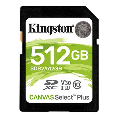 KINGSTON 512GB SDXC Canvas Select Plus atmiņas karte