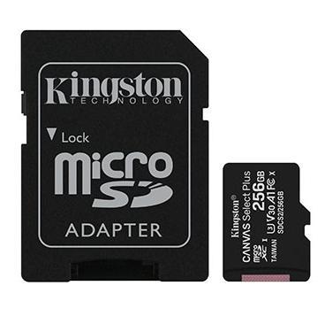 Kingston Canvas Select Plus UHS-I 256 GB MicroSDXC Flash memory class 10 SD Adapter atmiņas karte