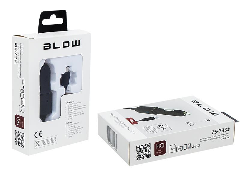 BLOW The charger itself. 5V 2,1A 12-24V microUSB aksesuārs mobilajiem telefoniem