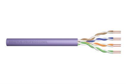 DIGITUS Twisted Pair Installation Cable UTP, CAT 6, Color violet 305M kabelis, vads