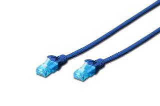 DIGITUS Premium CAT 5e UTP patch cable, Length 3m, Color blue kabelis, vads