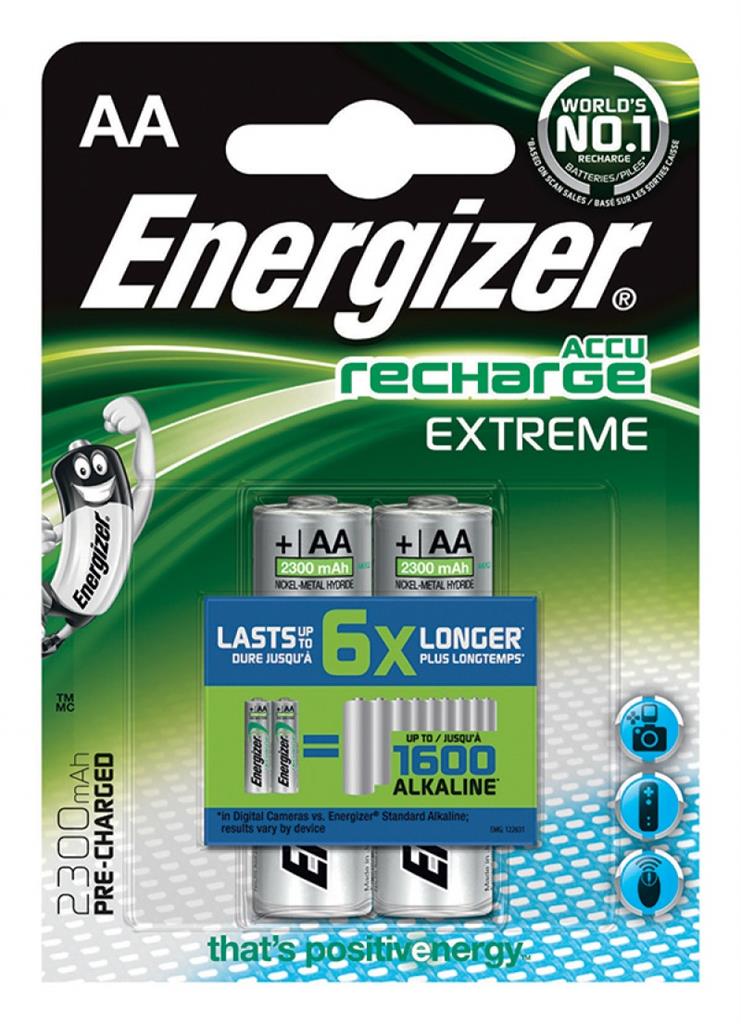 Rechargeable battery ENERGIZER Extreme, AA, HR6, 1.2V, 2300mAh, 2 pcs