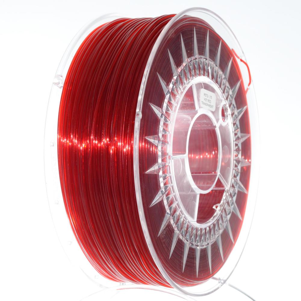 DEVIL DESIGN / PETG / RUBY RED TRANSPARENT / 1,75 mm / 1 kg. 3D printēšanas materiāls